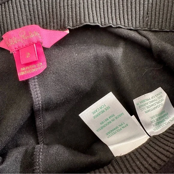 Lilly Pulitzer Anika High Rise Black Ultra Suede Spandex Leggings - Picture 8 of 9